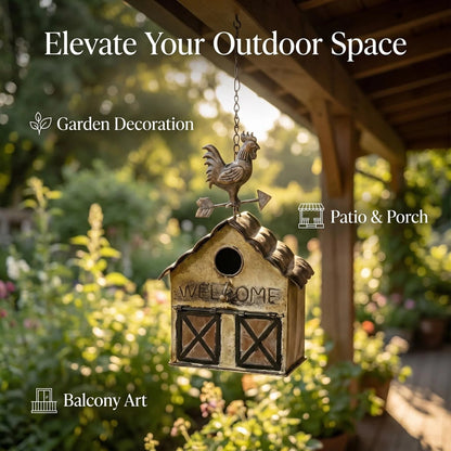 Rustic Metal Hanging Birdhouse alternate product view