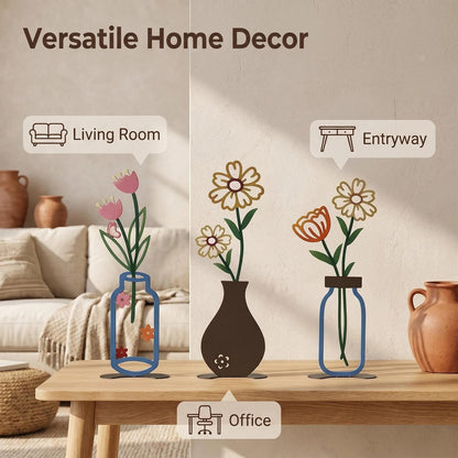 Metal Floral Vase Tabletop Decor alternate product view