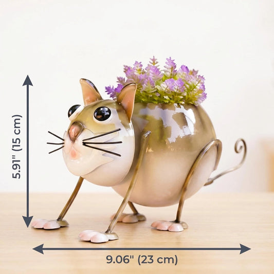 Metal Cat Garden Planter alternate product view