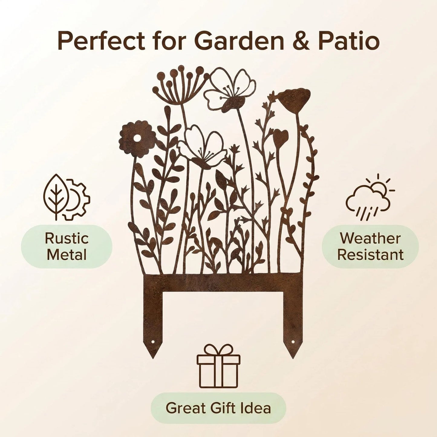 Rustic Metal Wildflower Garden Stake product detail view