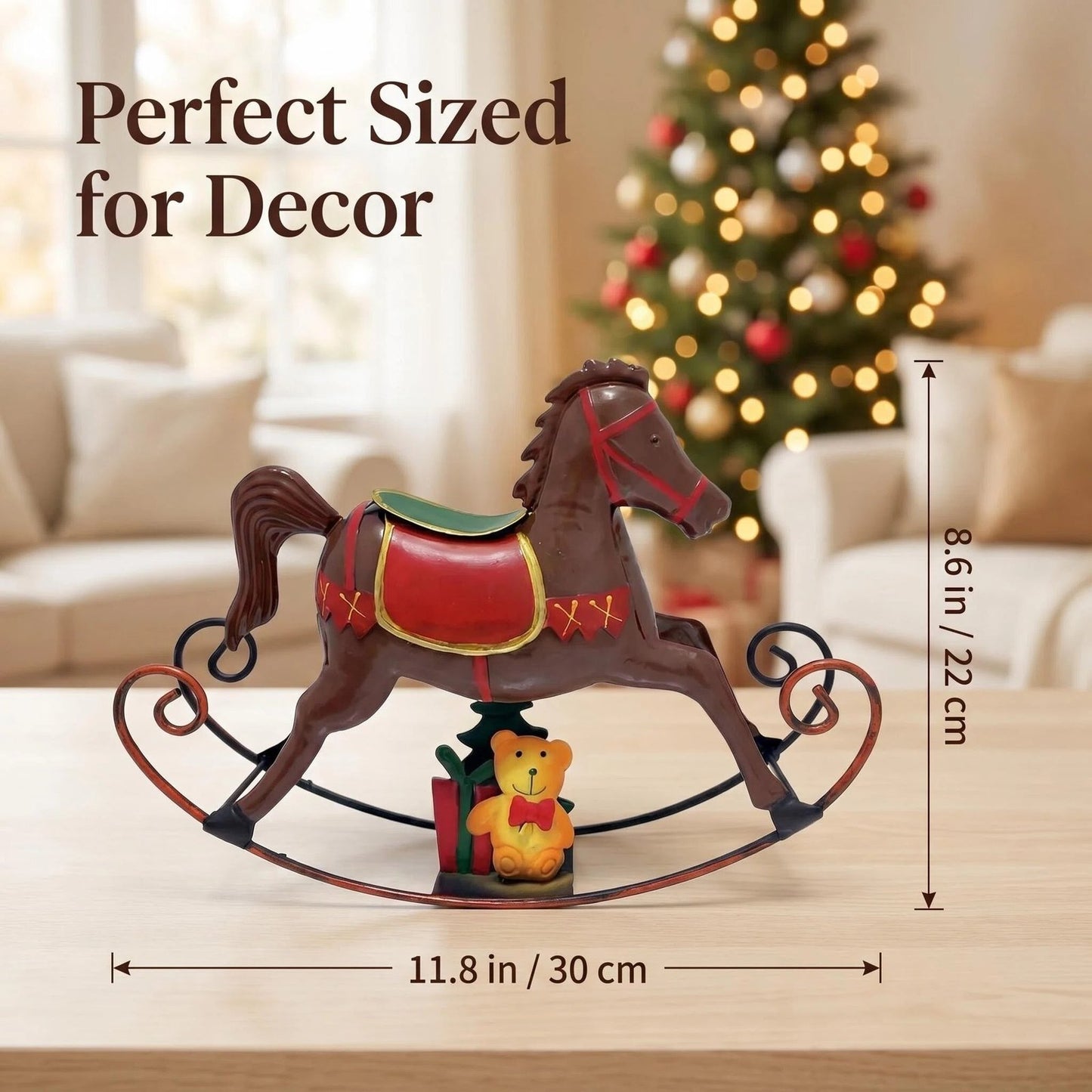 Metal Christmas Rocking Horse Decor alternate product view