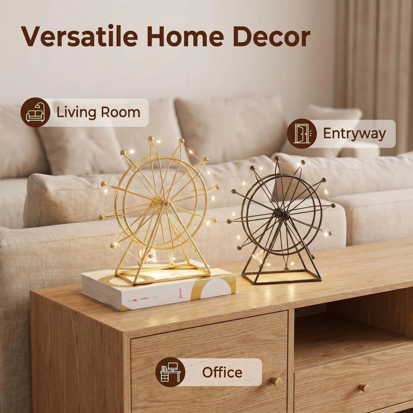 Rotating Nordic Metal Ferris Wheel Table Decor alternate product view