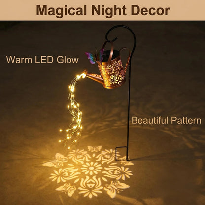 Solar Metal Watering Can Garden Light alternate product view