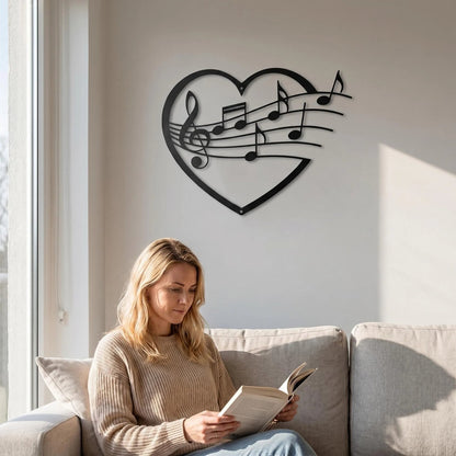 Heart Music Note Metal Wall Art additional product view