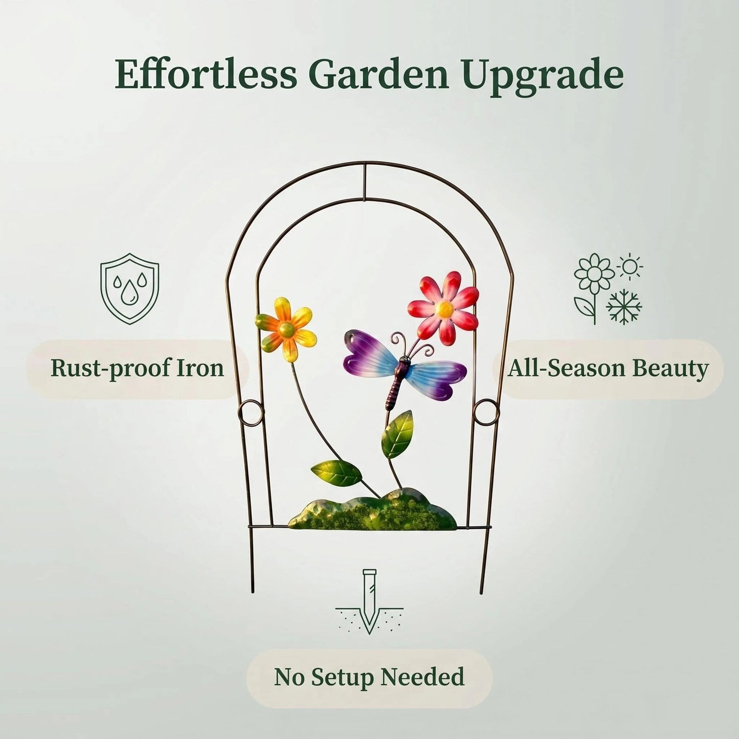 4-Piece Metal Flower Garden Stake Set alternate product view