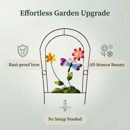 4-Piece Metal Flower Garden Stake Set alternate product view