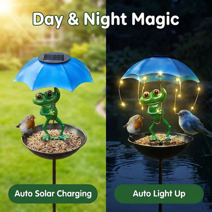 Solar Metal Frog Garden Light alternate product view