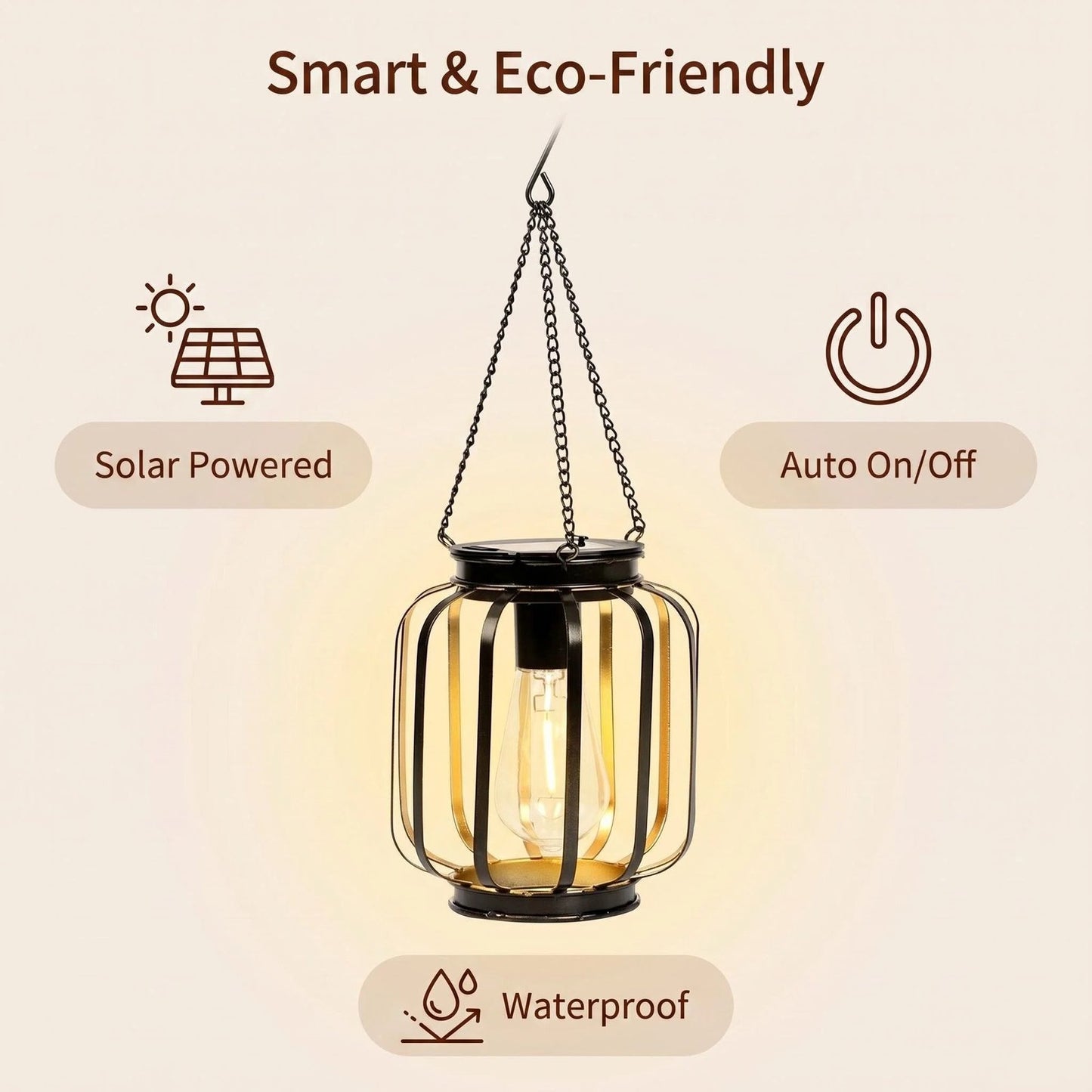 Solar Metal Hanging Garden Lantern alternate product view