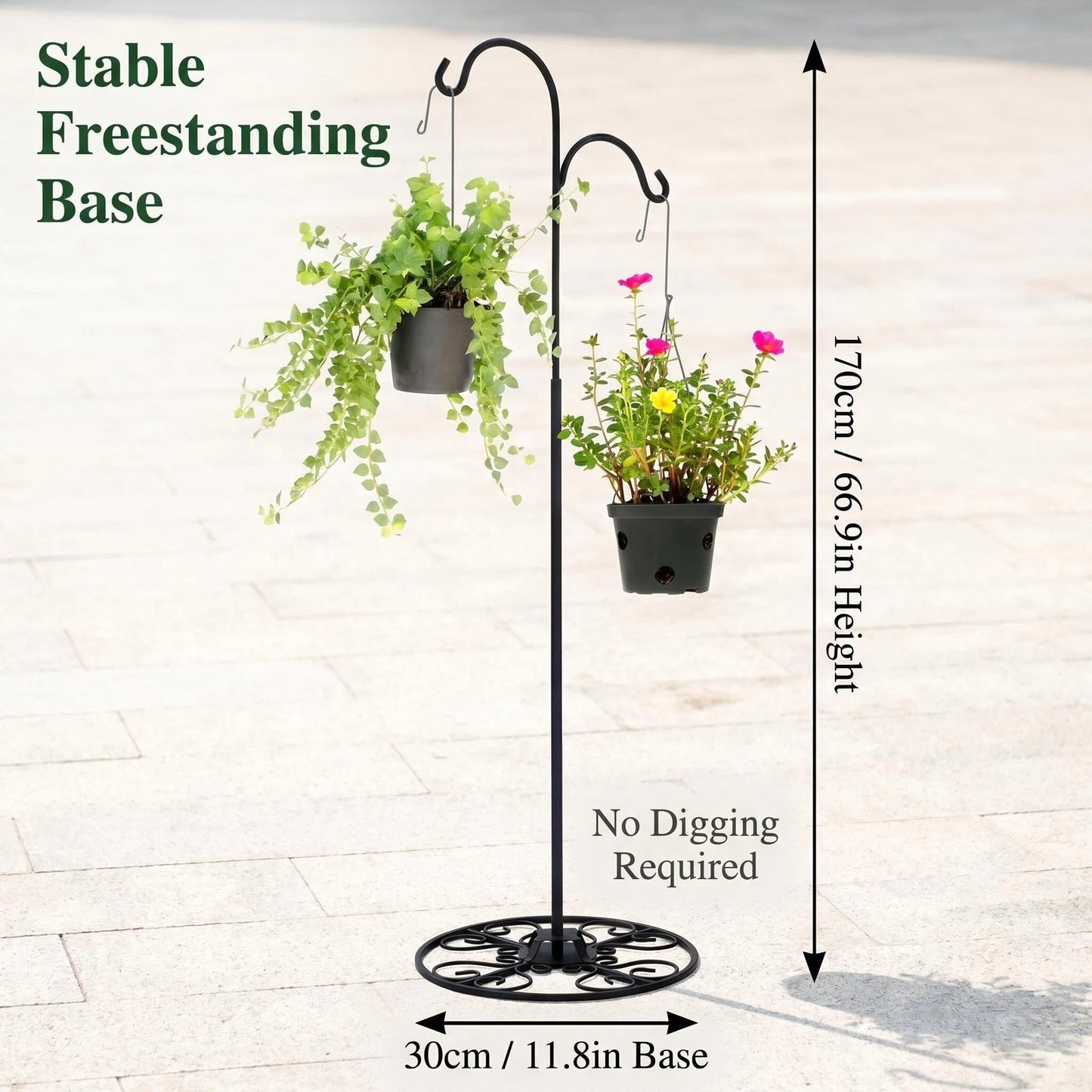 Double Metal Shepherd Hook Stand alternate product view