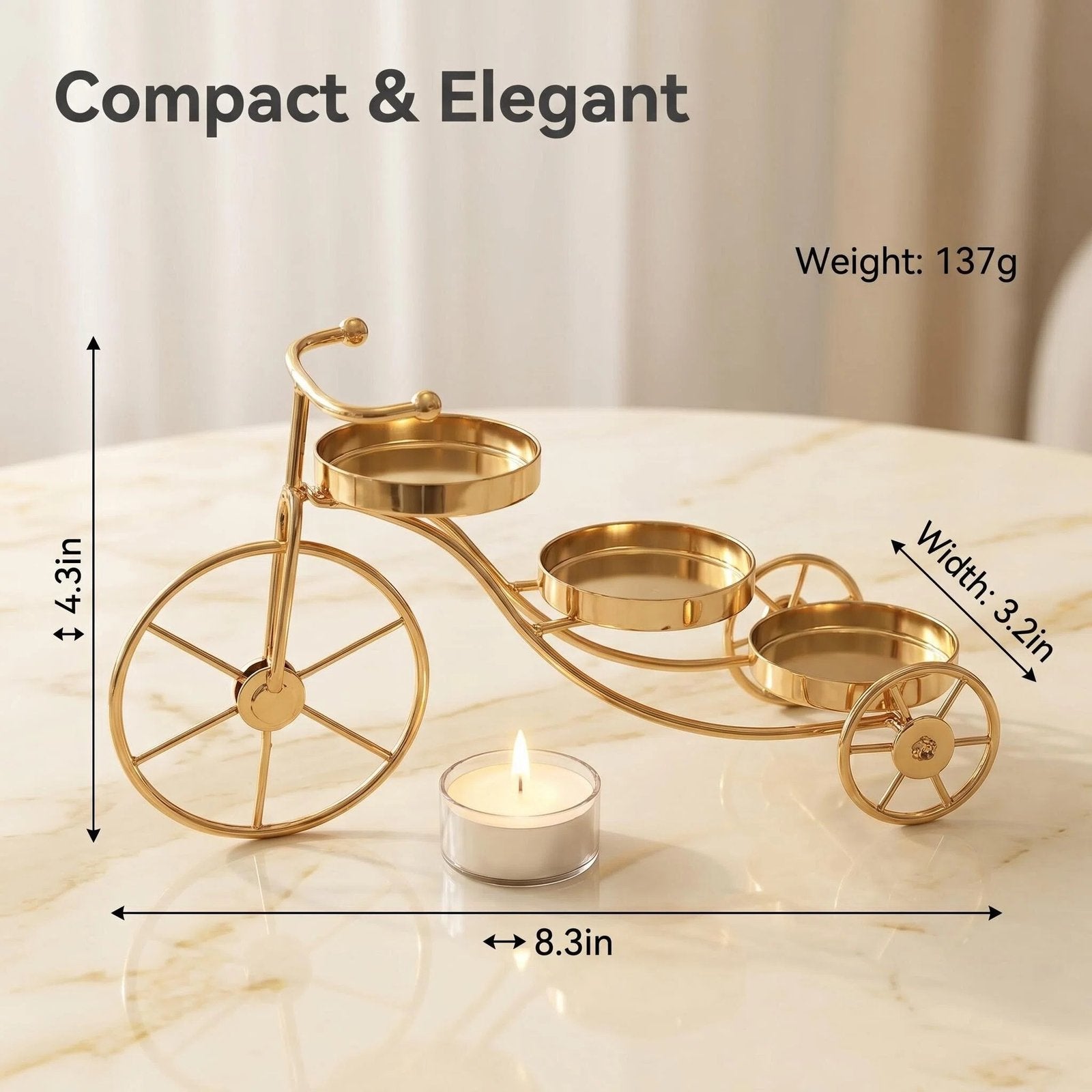 Modern Metal Table Candle Holder alternate product view