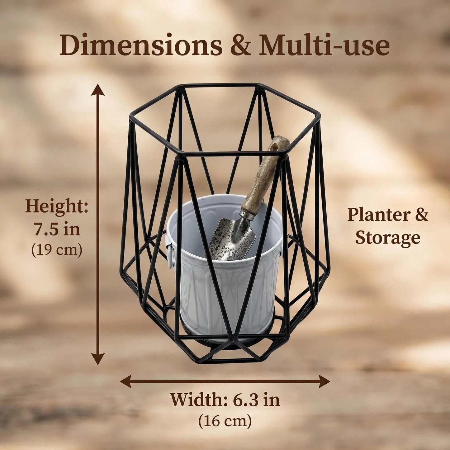Rustic Metal Bucket Planter alternate product view