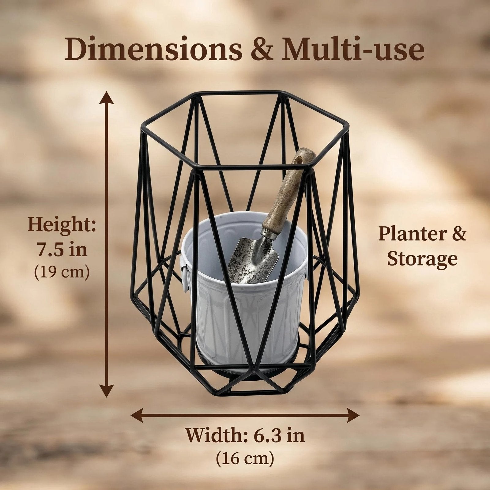 Rustic Metal Bucket Planter alternate product view
