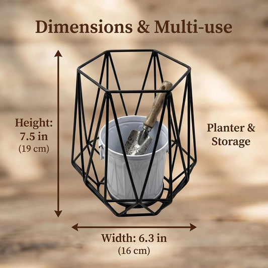 Rustic Metal Bucket Planter alternate product view
