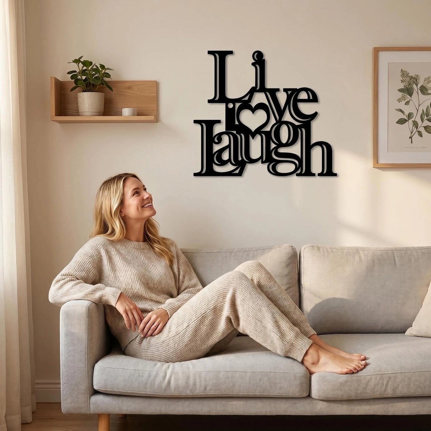Live Love Laugh Metal Word Wall Art product detail view