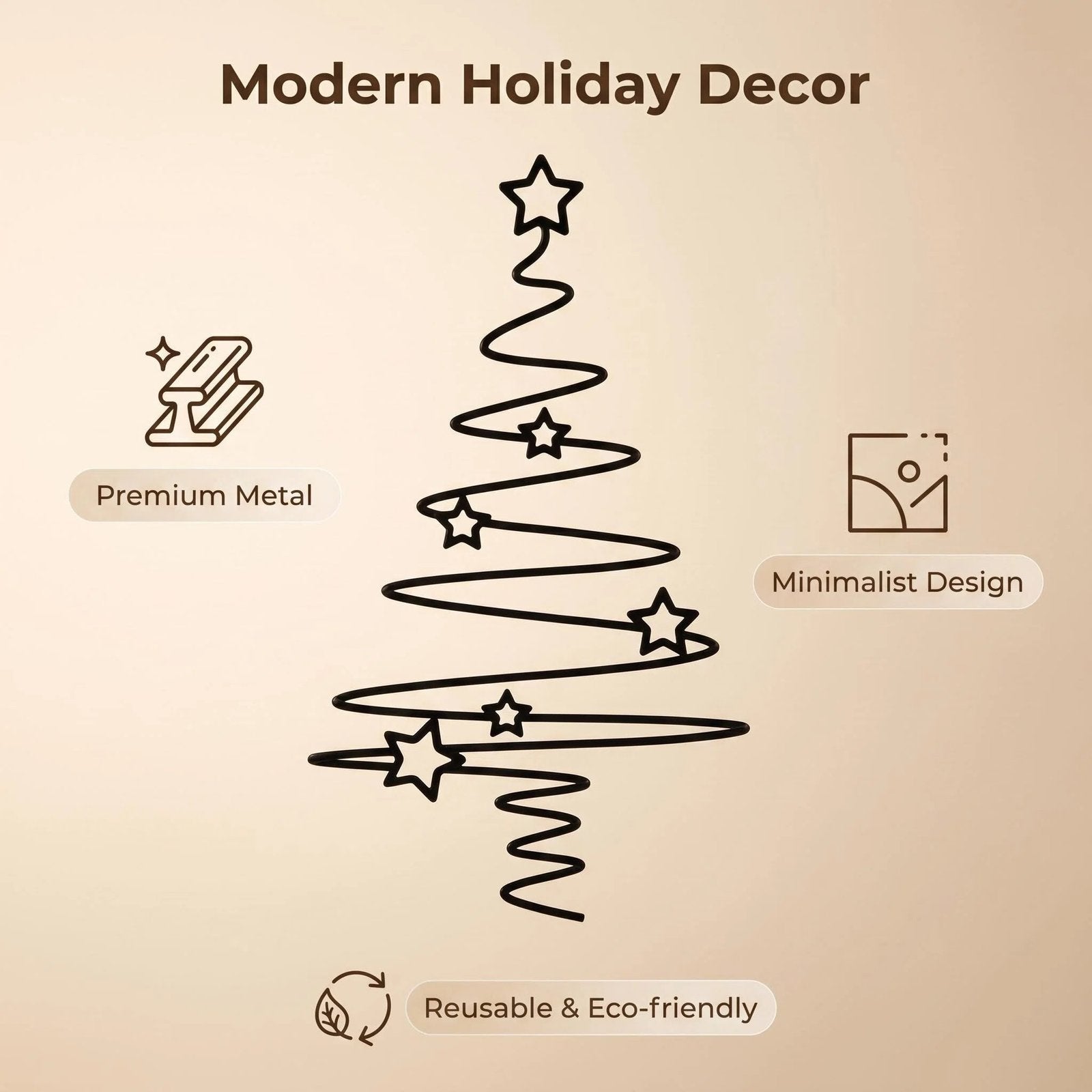 Metal Christmas Tree Wall Decor additional product view