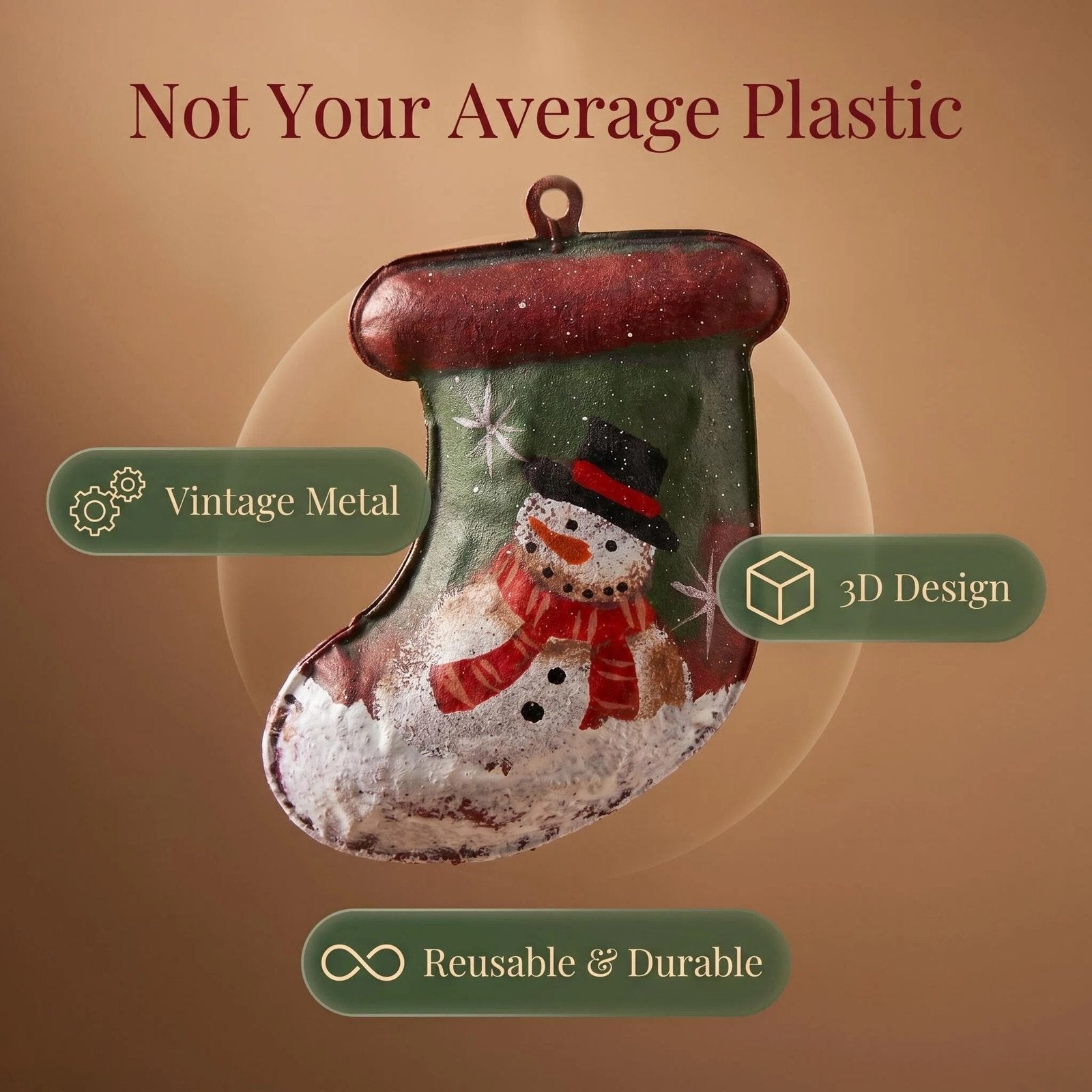 Vintage Metal Christmas Tree Ornament alternate product view
