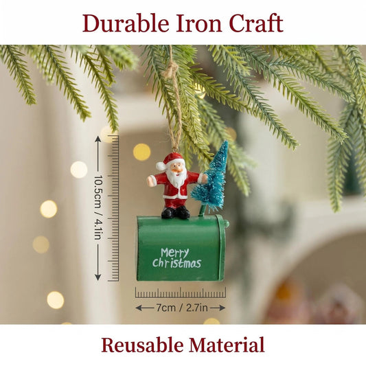 Metal Santa & Snowman Mailbox Ornament alternate product view