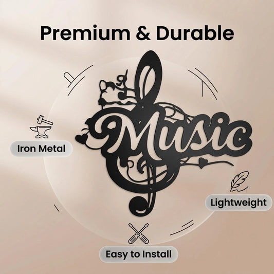 Music Note Metal Wall Art alternate product view