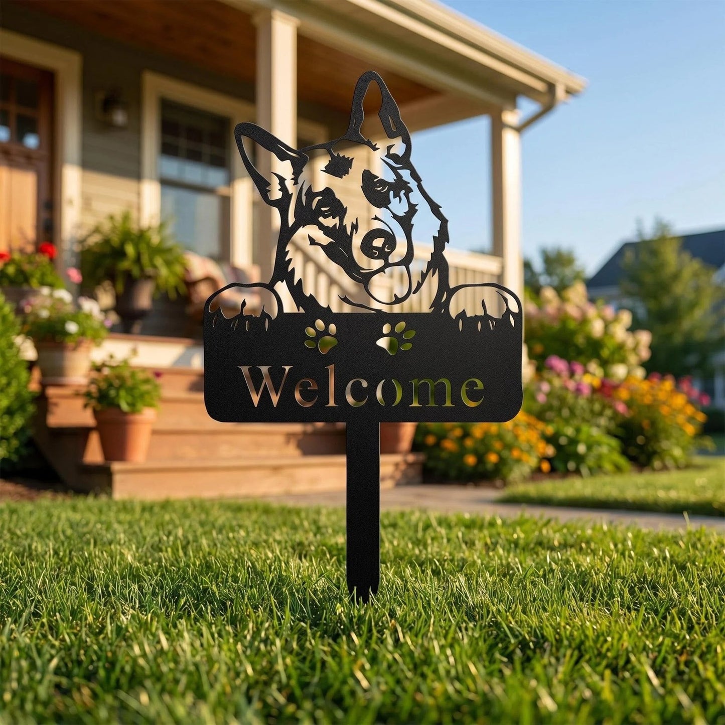 German Shepherd Metal Garden Sign alternate product view