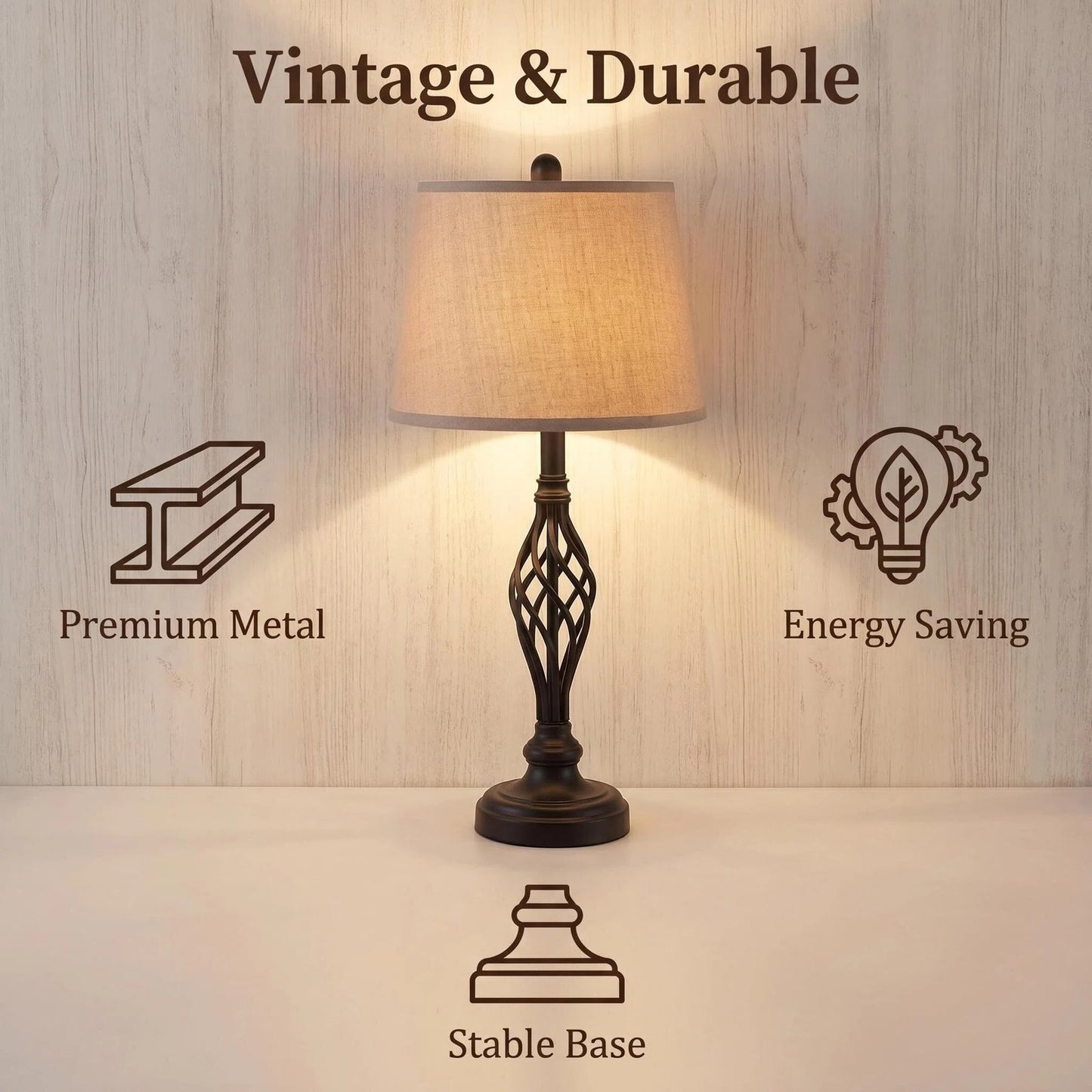 Vintage Iron Table Lamp alternate product view