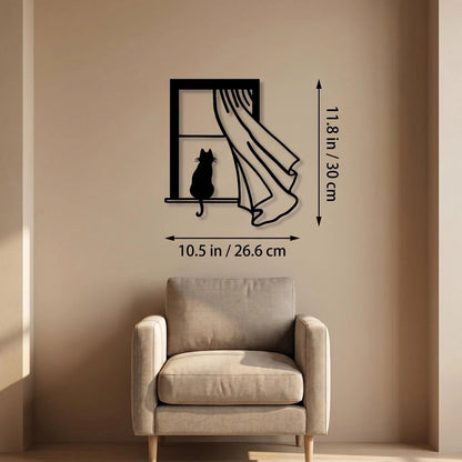 Cat Silhouette Metal Wall Art product detail view