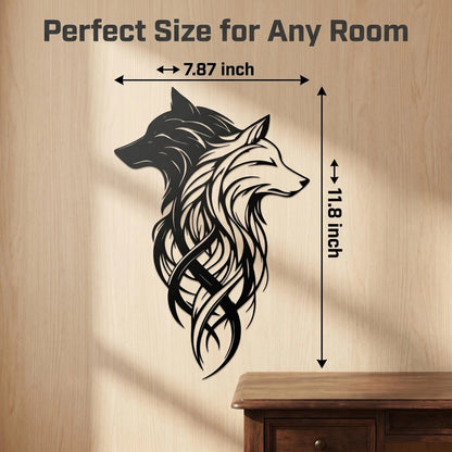 Dual Wolf Metal Wall Art product detail view
