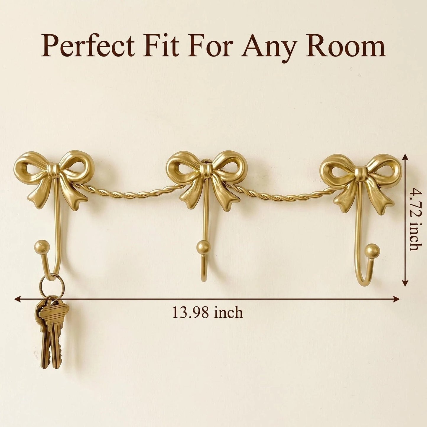 Gold Bow Metal Wall Hook product detail view