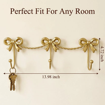 Gold Bow Metal Wall Hook product detail view