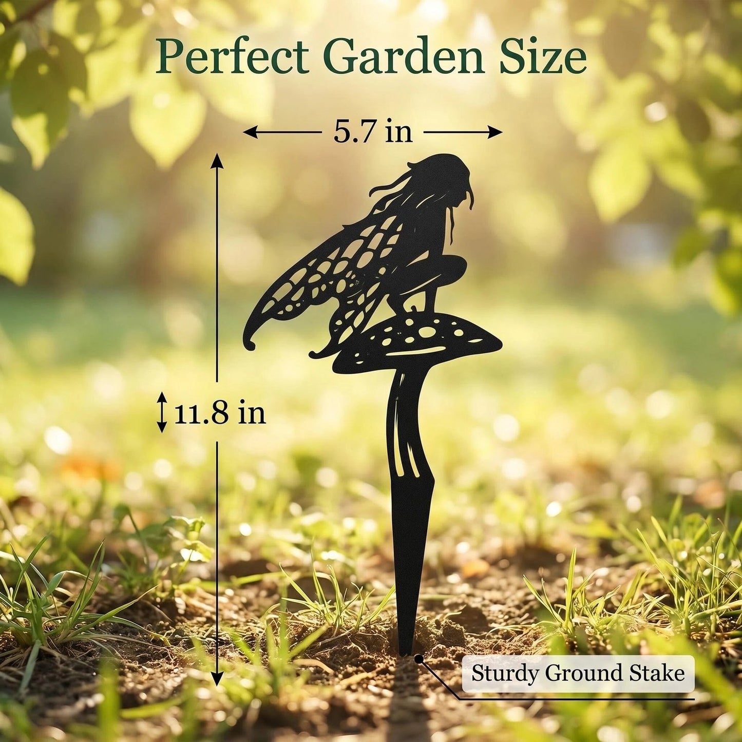Fairy on Mushroom Metal Garden Stake product detail view