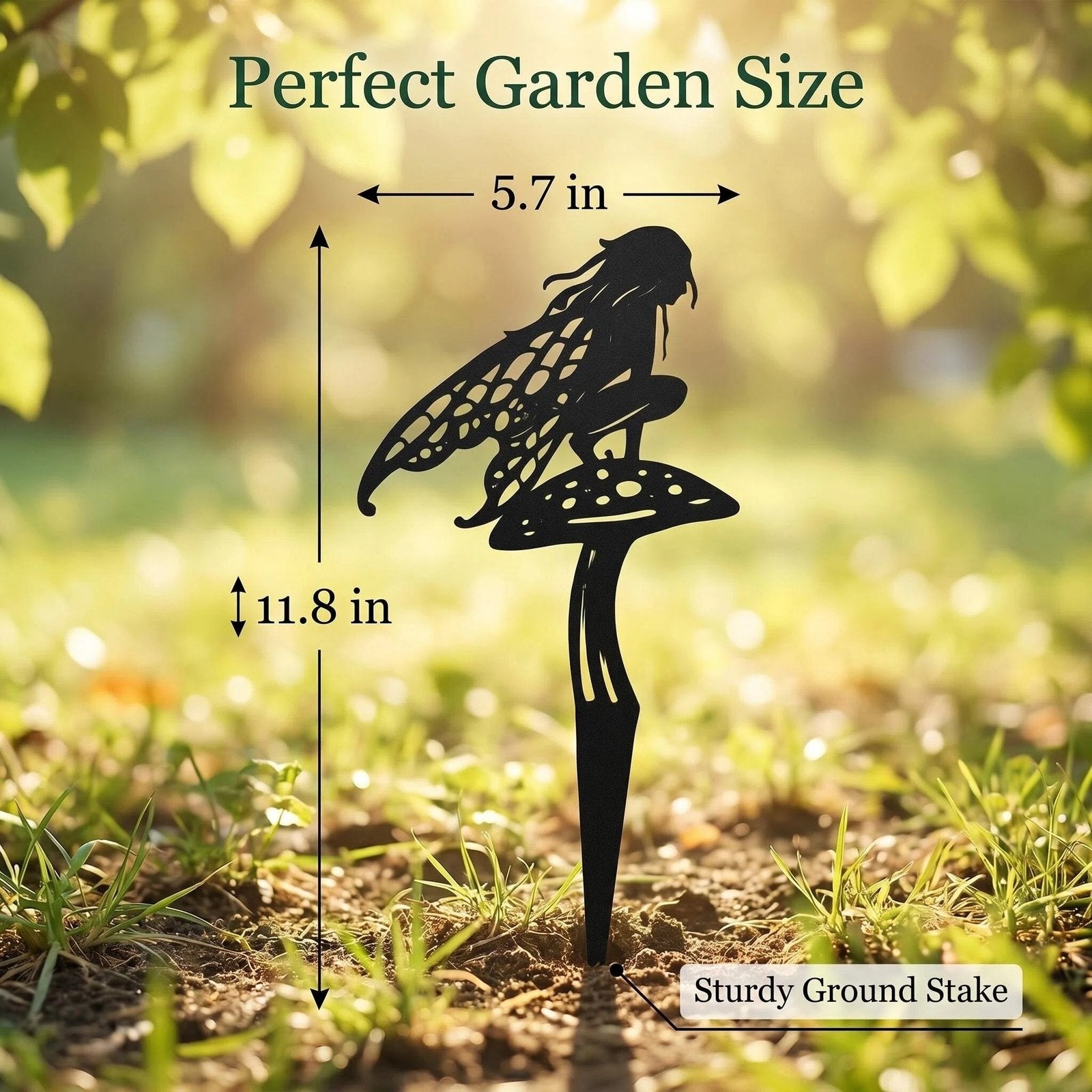 Fairy on Mushroom Metal Garden Stake product detail view