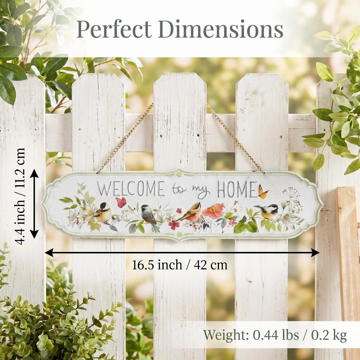 Metal Garden Welcome Hanging Sign alternate product view