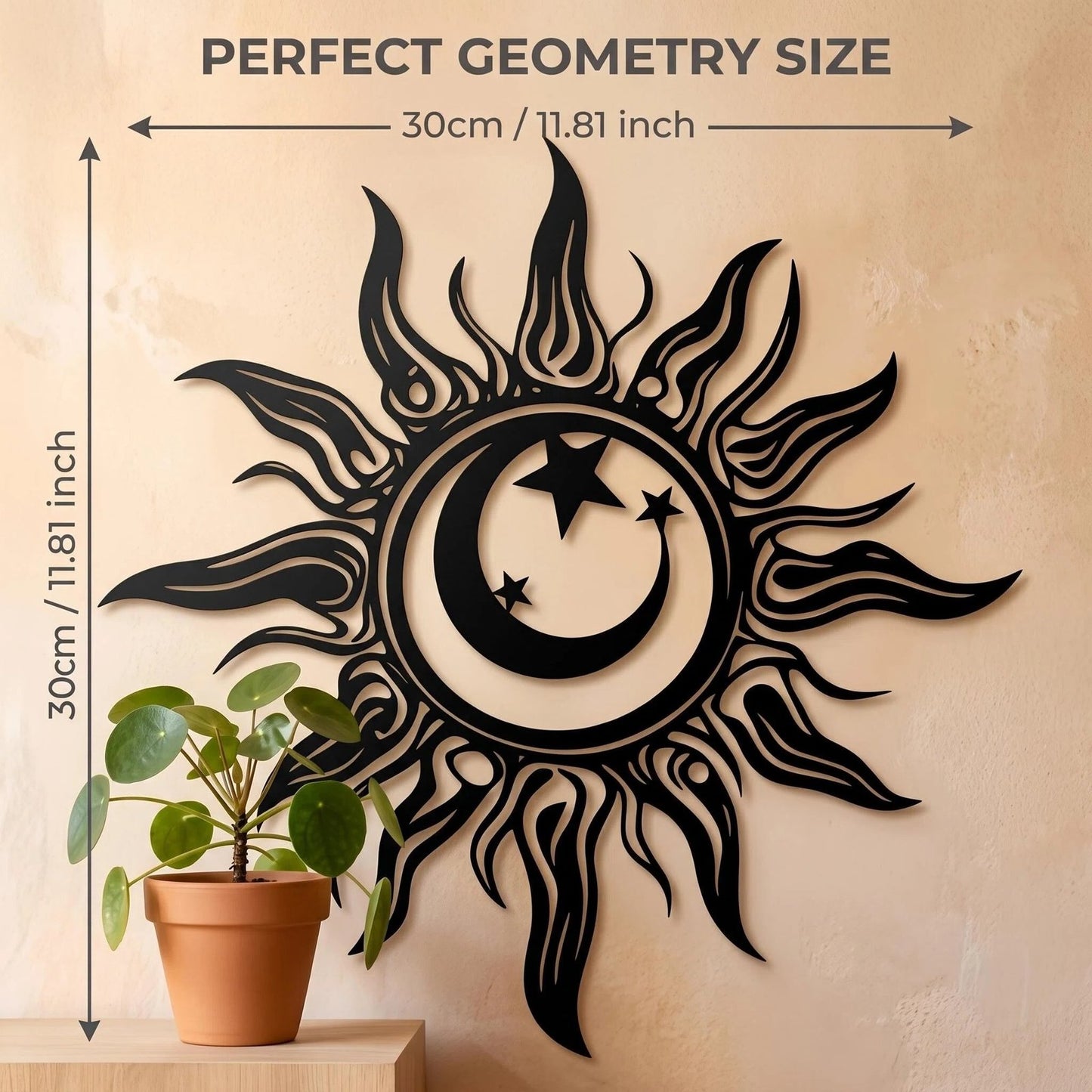 Sun & Moon Metal Wall Art product detail view