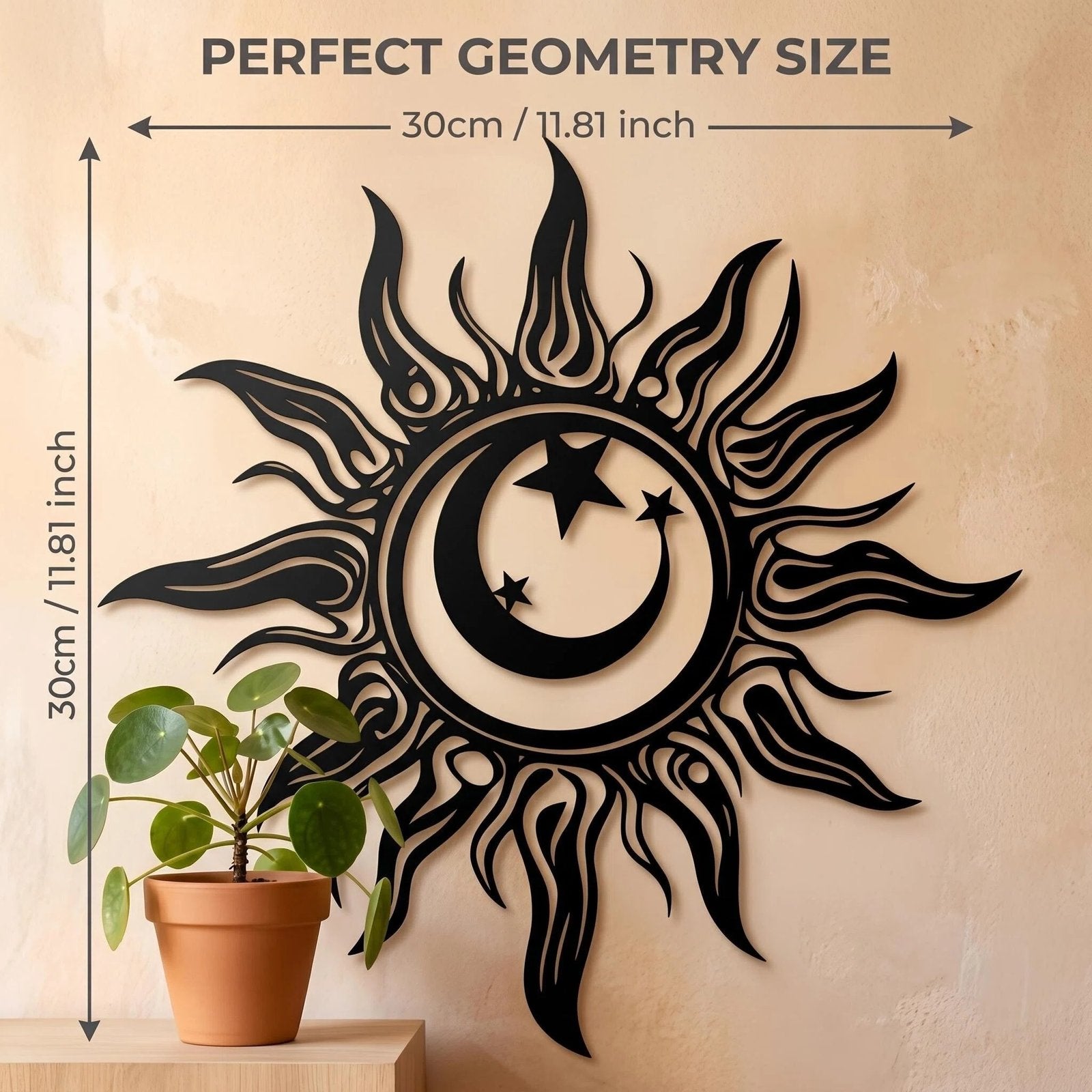 Sun & Moon Metal Wall Art product detail view