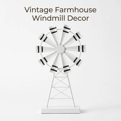 Rustic Metal Windmill Tabletop Decor