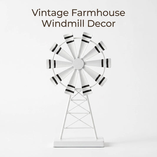 Rustic Metal Windmill Tabletop Decor