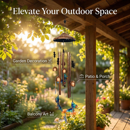 4-Tube Butterfly Metal Wind Chime product detail view