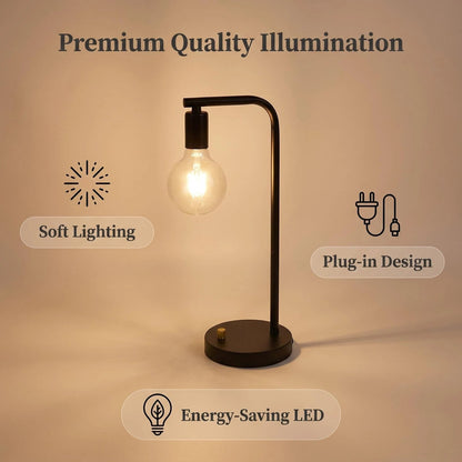 Vintage Iron & Glass Table Lamp product detail view