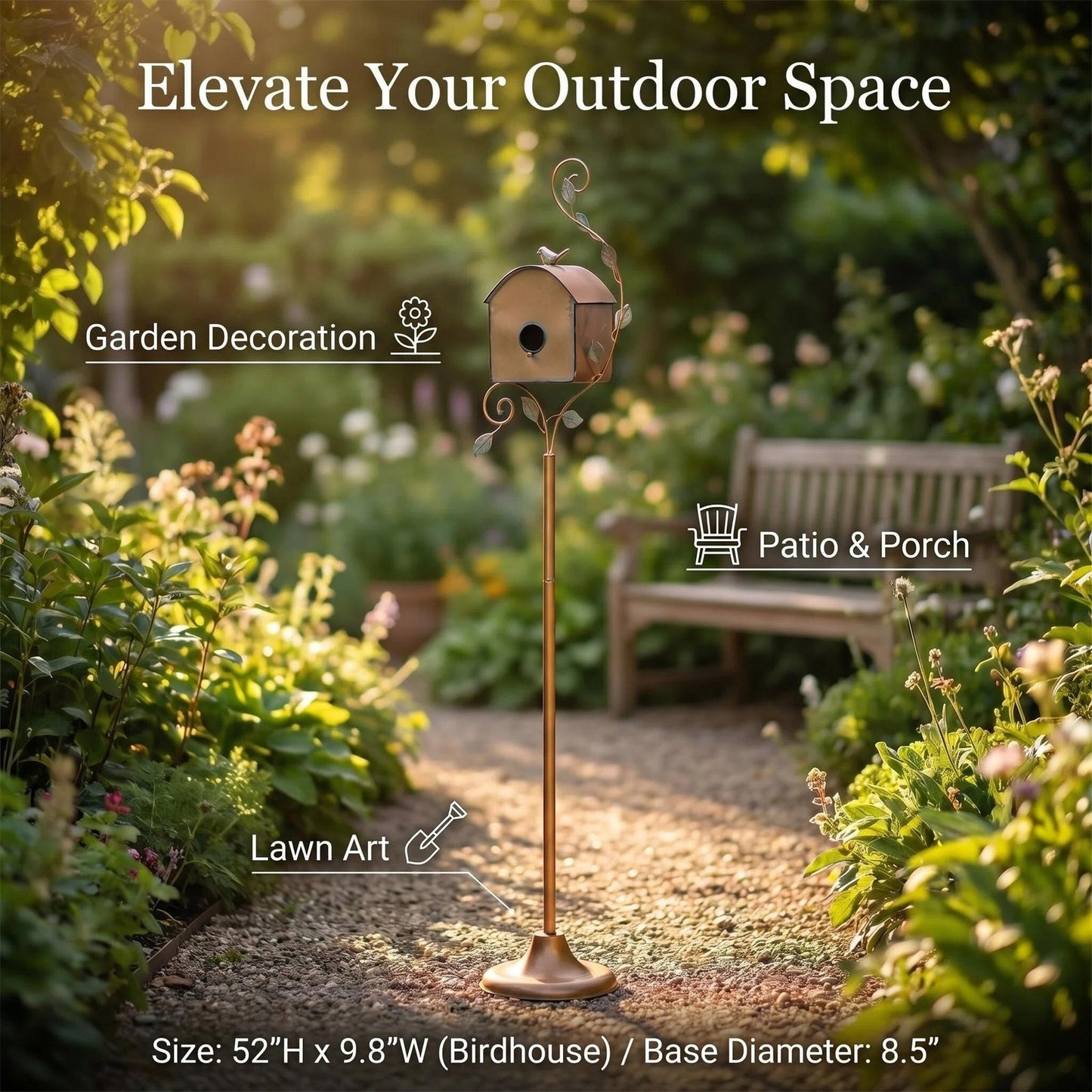 Metal Garden Birdhouse Stand product detail view