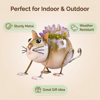 Metal Cat Garden Planter product detail view