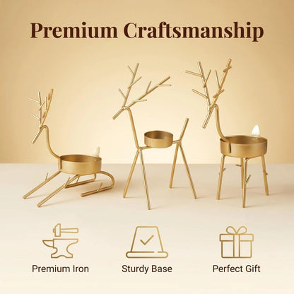 Gold Deer Metal Candle Holder product detail view