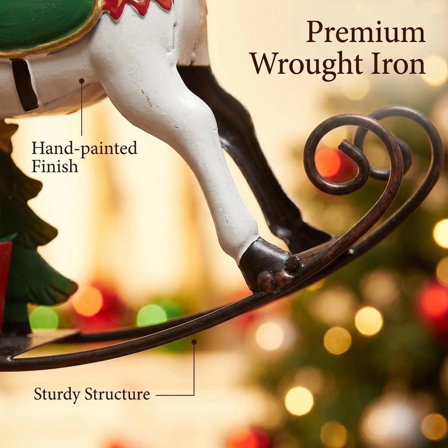 Metal Christmas Rocking Horse Decor product detail view