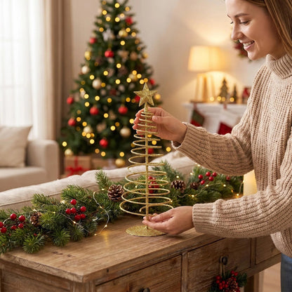 Gold Metal Christmas Tree Decor additional product view