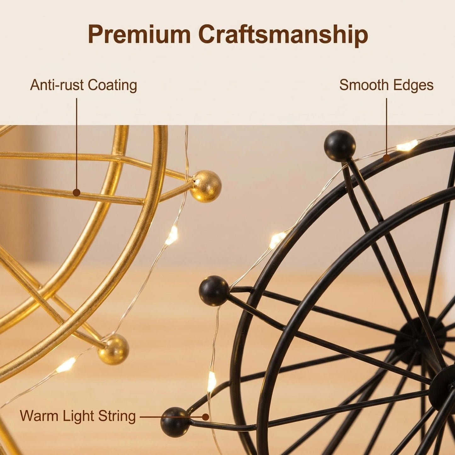 Rotating Nordic Metal Ferris Wheel Table Decor product detail view