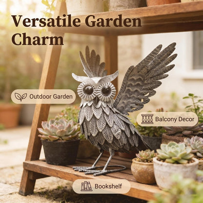 Vintage Metal Owl Garden Sculpture product detail view