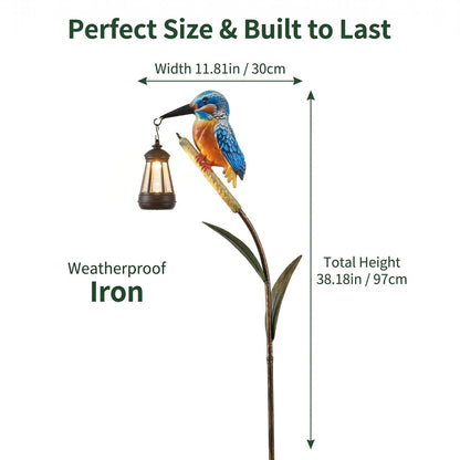 Solar Metal Kingfisher Garden Stake Light additional product view