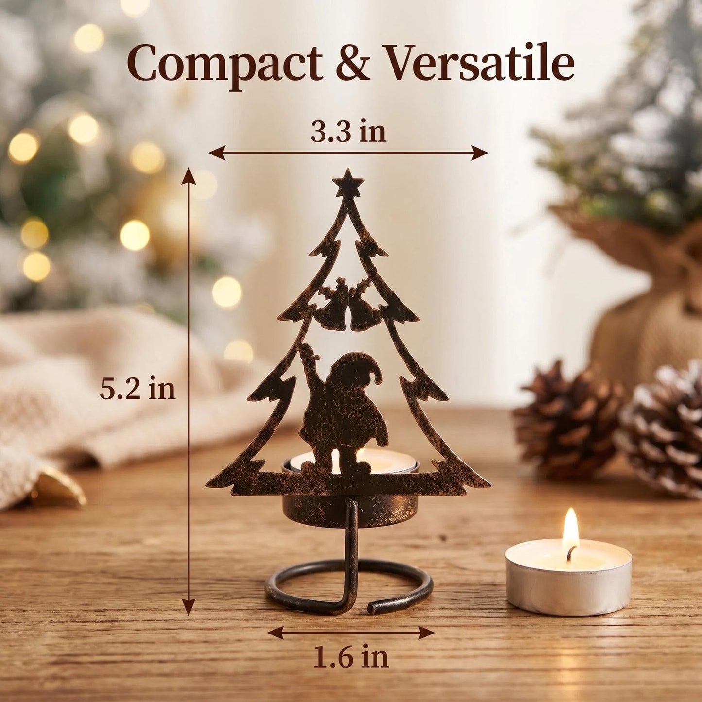 Metal Christmas Tree Candle Holder product detail view