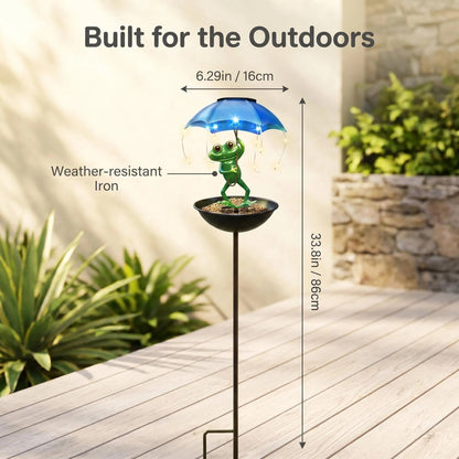 Solar Metal Frog Garden Light product detail view
