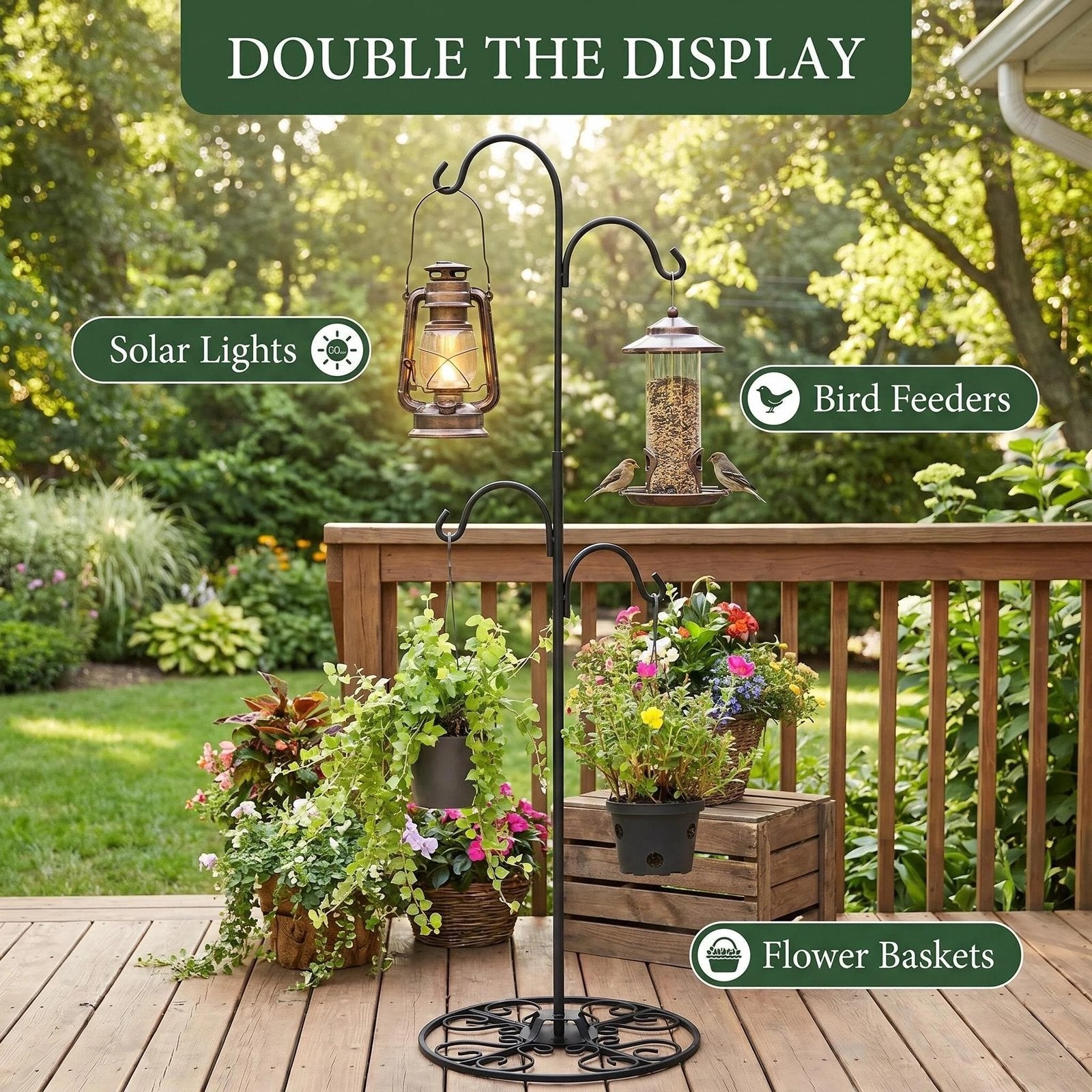 Double Metal Shepherd Hook Stand product detail view
