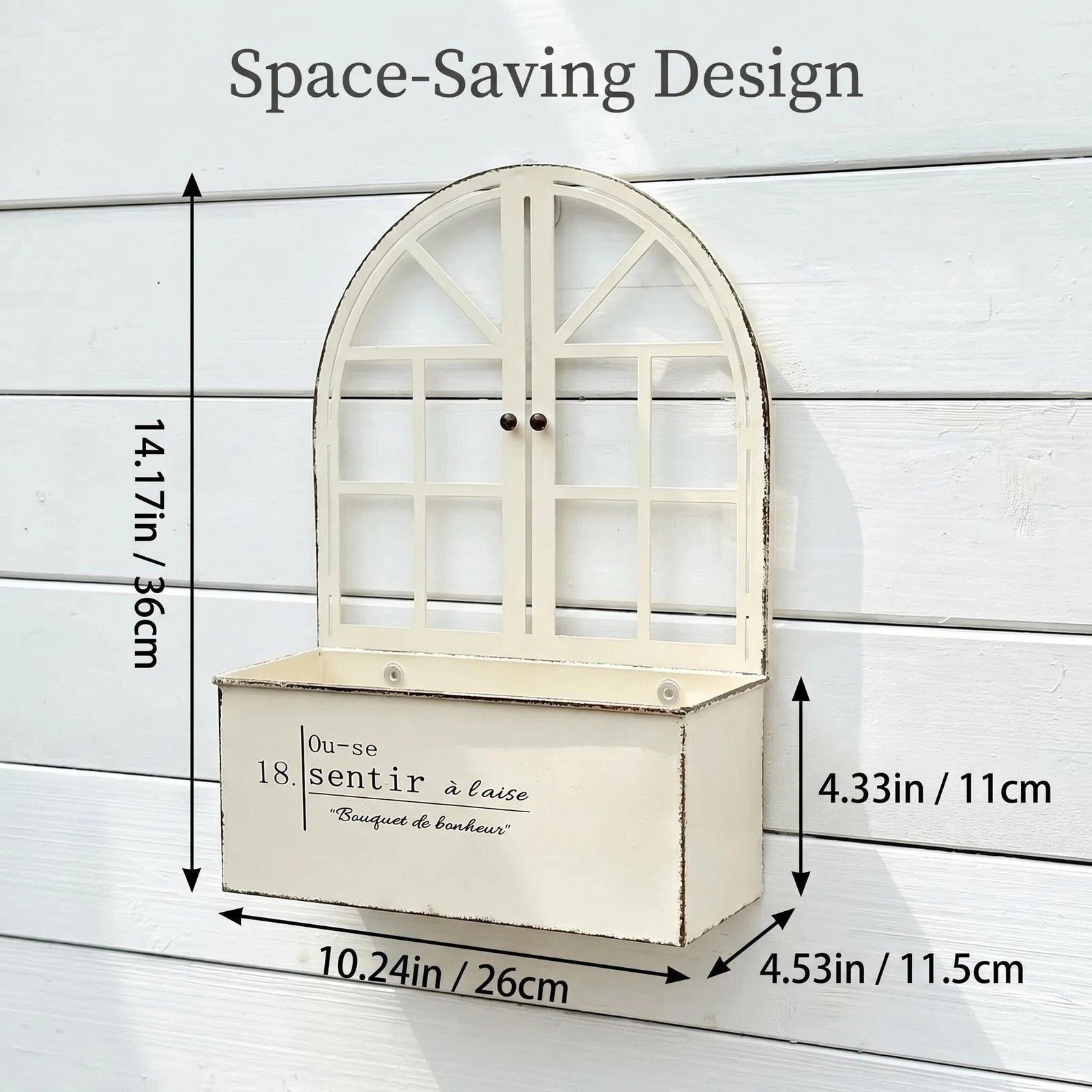 House-Shaped Metal Wall Planter product detail view