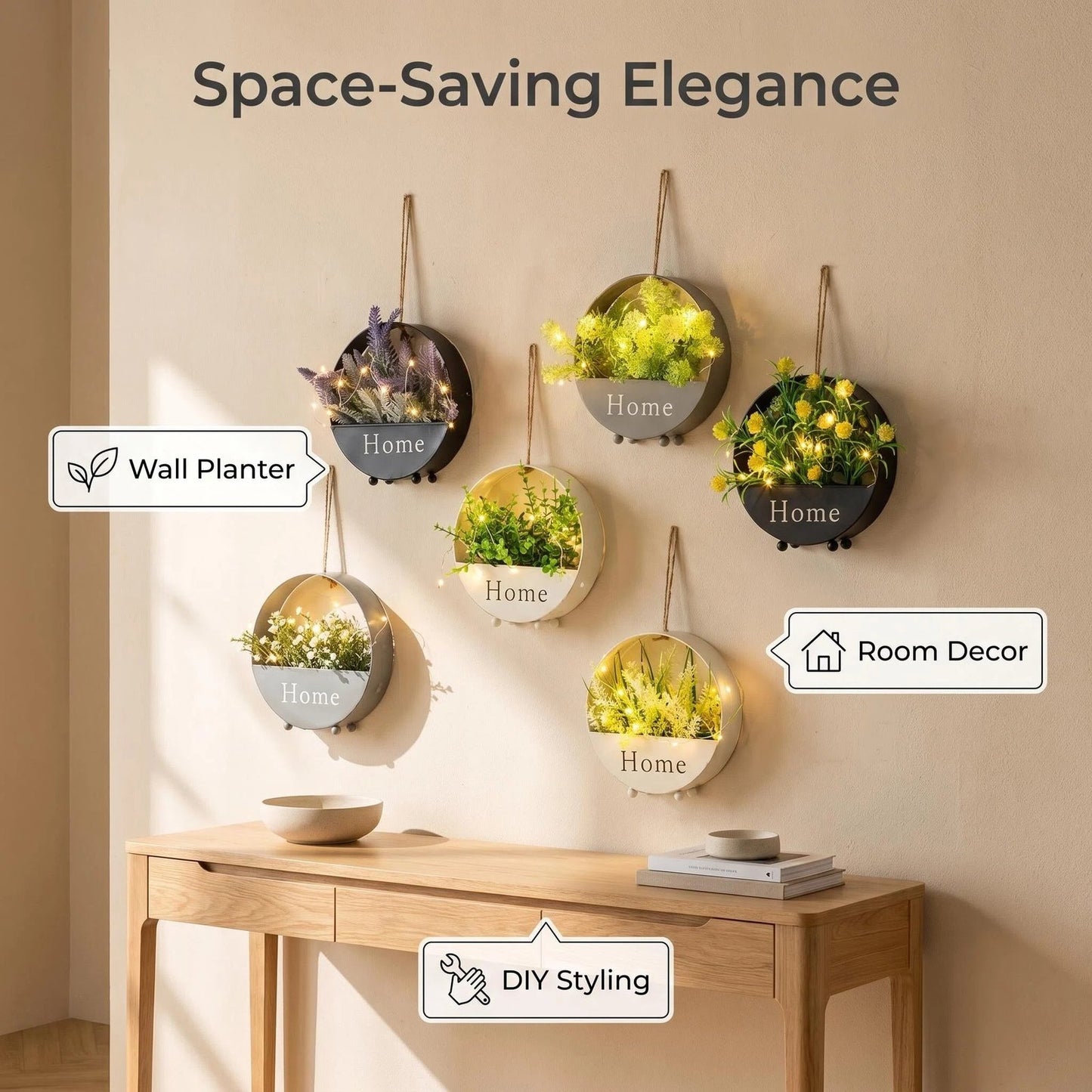 Nordic Metal Wall Planter alternate product view